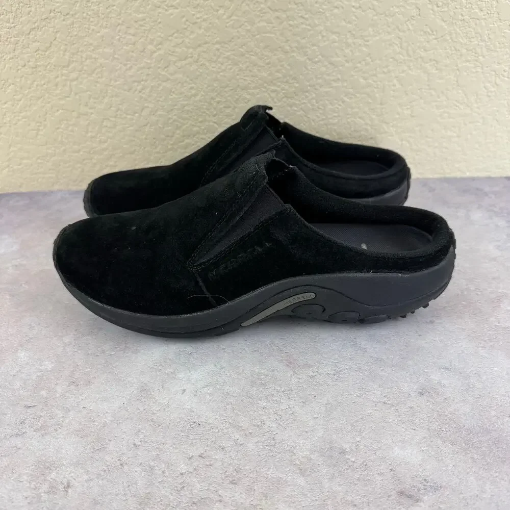 Merrell Jungle Moc Slide Black Suede Mules Clogs Comfort Shoes Mens Size 10.5
